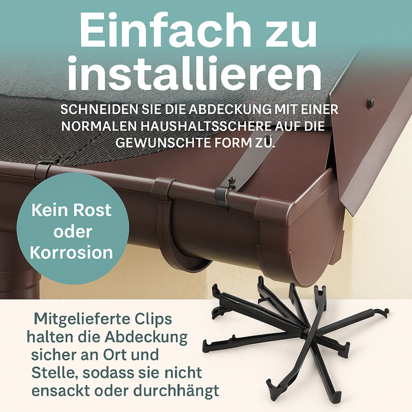 Flexibler Laubschutz für Dachrinnen